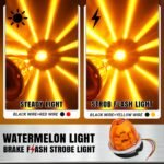 6-Piece Plastic Watermelon LED Dual-Function Flashing/Steady-On Outline Lights Watermelon-shaped side marker lights, tail lights, and roof lights Suitable for trailers, trucks, semi-trailers, heavy-duty trucks, buses, and vans - Image 6