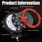 7 Inch Round Off Road LED Lights 51W 5000LM Spot & Flood Combo IP67 Waterproof Driving/Fog Lights for Trucks, Jeep, SUV, ATV, UTV, 4x4, Boat 4 Pack Red - Image 6