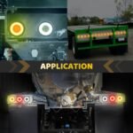 2pcs 4 inch Round Amber 64 LEDs Trailer Trucks Halo Turn Signal Parking Tail Light Marker Lights w/Rubber Grommet Sealed Waterproof IP67 For Boat/RV/Van, DC 12V - Image 3