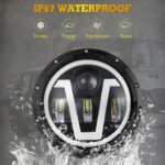 2pack 7 INCH Headlight+ 4 INCH Fog Lights Fit For 2001-2016 Freightliner Coronado,DOT Headlights with Amber Turn Signals&White DRL,800% Brightness 6000K White Hi/Low Sealed Beam - Image 4