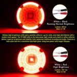 2Pcs 7" inch Round Halo Transit Bus Tail Lights 72 LEDs Stop Brake Turn Signal Running Lights Tail light w/Surface Mount Gasket Waterproof Sealed IP67, RV Camper for DC10-30V(Red Lens_Red Light) - Image 4