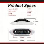 10 Pcs 2.5 Inch Amber Mini Sealed Side Marker Light Chrome Bezel 3 LED for Heavy Duty Truck Trailer Caravan ATV Waterproof Bulbs 12V DC QR12 - Image 8