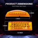 6-Pack 6-Inch Rectangular Lights 21 LED Trailer Brake Signal Light Strip Dual-Function Flashing & Sequential Compatible with Trucks, Heavy-Duty Pickups, RVs, SUVs 12V DC - Image 4