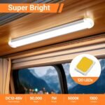 4Pack 12V LED Interior Light Bar 120LEDs 1800LM 8W DC Frosted 12 Volt led Strip Lights with ON/Off Switch 12v led Light Enclosed Trailer Truck Interior Lights for Camper Truck Van RV Trailer Cargo - Image 6