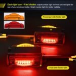 2-Pack LED Trailer Fender Lights — DOT Certified, Pre-Wired Clearance Lights; Chrome Finish with Amber Front Lights and Red Rear Lights — Suitable for Trucks, Campers, and RVs - Image 7