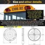 2Pcs 7" inch Round Halo Transit Bus Tail Lights 72 LEDs Stop Brake Turn Signal Running Lights Tail light w/Surface Mount Gasket Waterproof Sealed IP67, RV Camper for DC10-30V(Red Lens_Red Light) - Image 3