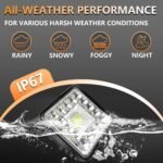 10Pack LED Tractor Work Lights, 4 Inch 120W 10000lm LED Pod Lights 12V 24V Cube Off Road Light Square for Service Tow Truck ATV UTV RV RZR Boat Pickup Golf Cart Snow Blower Zero Turn Lawn Mower - Image 5