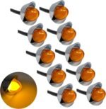 50-Pack Amber Mini Watermelon Lights, 3/4-inch Diameter, Vintage Dome Lens, Chrome-Plated Visor Frame, Suitable for Freightliner, Kenworth, Peterbilt Trailers and Heavy-Duty Trucks - Image 2
