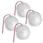 4-Pack 4-Inch 12V/24V LED Interior Dome Lights / Trunk Lights, 6500K White, with Switch — Suitable for Enclosed Trailers, Trucks, Campers, Vans, RVs, Utility Trailers, and Cargo Compartments.