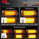 2 Pack6 Inch Amber Oval Sequential ARROW 45LED Pointing Light – 12V 24V DC Turn Signal Tail Indicator Marker Light with Chrome Bezel, Sealed Waterproof for Truck, Trailer, Dump Truck, Bus - Image 5