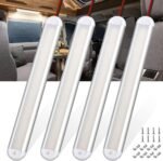 4Pack 12V LED Interior Light Bar 120LEDs 1800LM 8W DC Frosted 12 Volt led Strip Lights with ON/Off Switch 12v led Light Enclosed Trailer Truck Interior Lights for Camper Truck Van RV Trailer Cargo