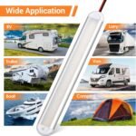 4Pack 12V LED Interior Light Bar 120LEDs 1800LM 8W DC Frosted 12 Volt led Strip Lights with ON/Off Switch 12v led Light Enclosed Trailer Truck Interior Lights for Camper Truck Van RV Trailer Cargo - Image 5