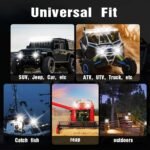 7 Inch Round Off Road LED Lights 51W 5000LM Spot & Flood Combo IP67 Waterproof Driving/Fog Lights for Trucks, Jeep, SUV, ATV, UTV, 4x4, Boat 4 Pack Red - Image 9