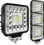 10Pack LED Tractor Work Lights, 4 Inch 120W 10000lm LED Pod Lights 12V 24V Cube Off Road Light Square for Service Tow Truck ATV UTV RV RZR Boat Pickup Golf Cart Snow Blower Zero Turn Lawn Mower