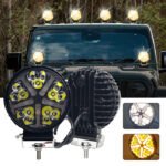 5-Pack 42W LED Work Lights — 4-Inch LED Spotlights (12V/24V, Round) — Suitable for Trucks, Off-Road Vehicles, ATVs, SUVs, UTVs, 4WDs, Boats, and Tractors