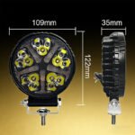 5-Pack 42W LED Work Lights — 4-Inch LED Spotlights (12V/24V, Round) — Suitable for Trucks, Off-Road Vehicles, ATVs, SUVs, UTVs, 4WDs, Boats, and Tractors - Image 4
