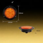 2Pcs 4 Inch Round Amber Super Bright 40 LED Diodes Mid-Turn Signal Tail Sealed Lights Rubber Grommet & 3-Prong Wire Pigtails for Trucks Trailers RV Boat Waterproof Flush Mount 12V - Image 2