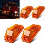 4-Pack 6-Inch Amber 18LED Side Marker Lights/Clearance Lights with Reflector, Turn Signal/Running Lights, for Trailers, Trucks, RVs, Campers, Motorhomes, Waterproof, Surface Mount, 12V