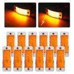 12-Pack High-Brightness COB Chrome-Plated Light Bar Trailer Signal Lights Dual-Function Steady/Flashing Light Source Compatible with Trucks, Heavy-Duty Pickups, RVs, and SUVs 24V DC