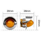 50-Pack Amber Mini Watermelon Lights, 3/4-inch Diameter, Vintage Dome Lens, Chrome-Plated Visor Frame, Suitable for Freightliner, Kenworth, Peterbilt Trailers and Heavy-Duty Trucks - Image 4