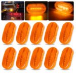 10Pcs Rectangular 4 Inch LED Front Rear Side Marker Clearance Lights Indicator [DOT Certified] for RV Camper Motorhome Truck Trailer