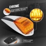 17 LED amber truck cab marker light with chrome base DOT compliant replacement for Peterbilt Kenworth Freightliner Mack