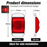 4 inch red LED indicator light strip dimensions with chrome frame for 12V 24V vehicles