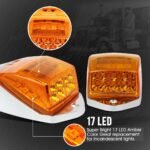 Chrome base amber truck cab marker light with 17 LEDs