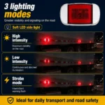Soft red LED side marker light with high intensity low intensity strobe and waterproof design
