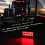 Red LED truck marker light with high low brightness and flashing mode