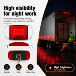 Red LED marker lights provide high visibility for truck and trailer night work