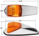 Truck cab marker light 17 LED amber top roof running light with chrome base