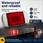 Waterproof red LED marker light strip for trucks and trailers in rain
