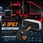 Waterproof red LED marker lights for trucks and trailers