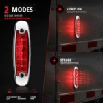 Red side marker lights for semi truck trailer pickup SUV and bus