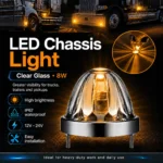 Amber glass lens watermelon marker light close up for truck