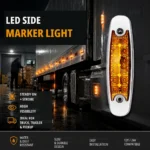 Amber side marker lights for semi truck trailer pickup SUV and bus