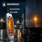 Waterproof amber LED side marker lights for trailers trucks and commercial vehicles