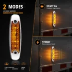 Amber LED marker lights easy installation for truck trailer side lighting