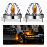 Amber watermelon LED truck lights with bright starburst light pattern