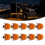 10 pack amber mini watermelon LED marker lights with chrome base for 12V 24V trucks and trailers