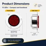 12V 24V red LED marker light for trucks trailers pickups RVs and buses