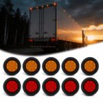 YFD Lighting 2.5 inch amber and red 13 LED round marker clearance light 10pcs kit