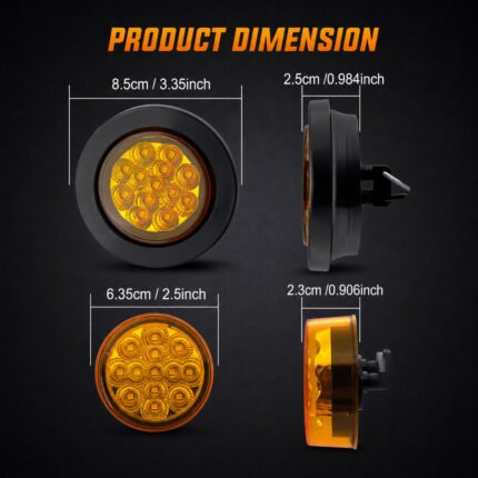 YFD Lighting 2.5 inch round marker clearance light size for flush mount installation