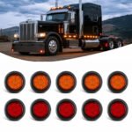 YFD Lighting 2 inch amber 9 LED round marker clearance light for trucks and trailers