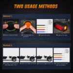 YFD Lighting 2 inch amber marker light two installation methods with rubber grommet and wiring guide
