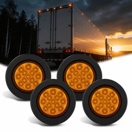 YFD Lighting 2.5 inch amber 13 LED round marker clearance light 4pcs kit