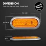 yfd lighting chrome bezel amber oval LED truck light for trailer pickup and utility vehicles