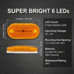 yfd lighting amber LED side marker clearance lights installed on trailer truck RV