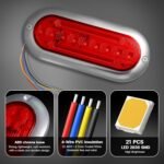 yfd lighting 4 wire red oval LED strobe light 12V 24V for truck trailer pickup